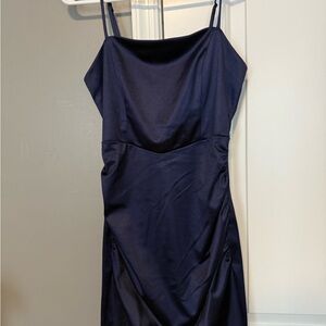 Emerald Sundae Midnight Blue Mini Satin Dress